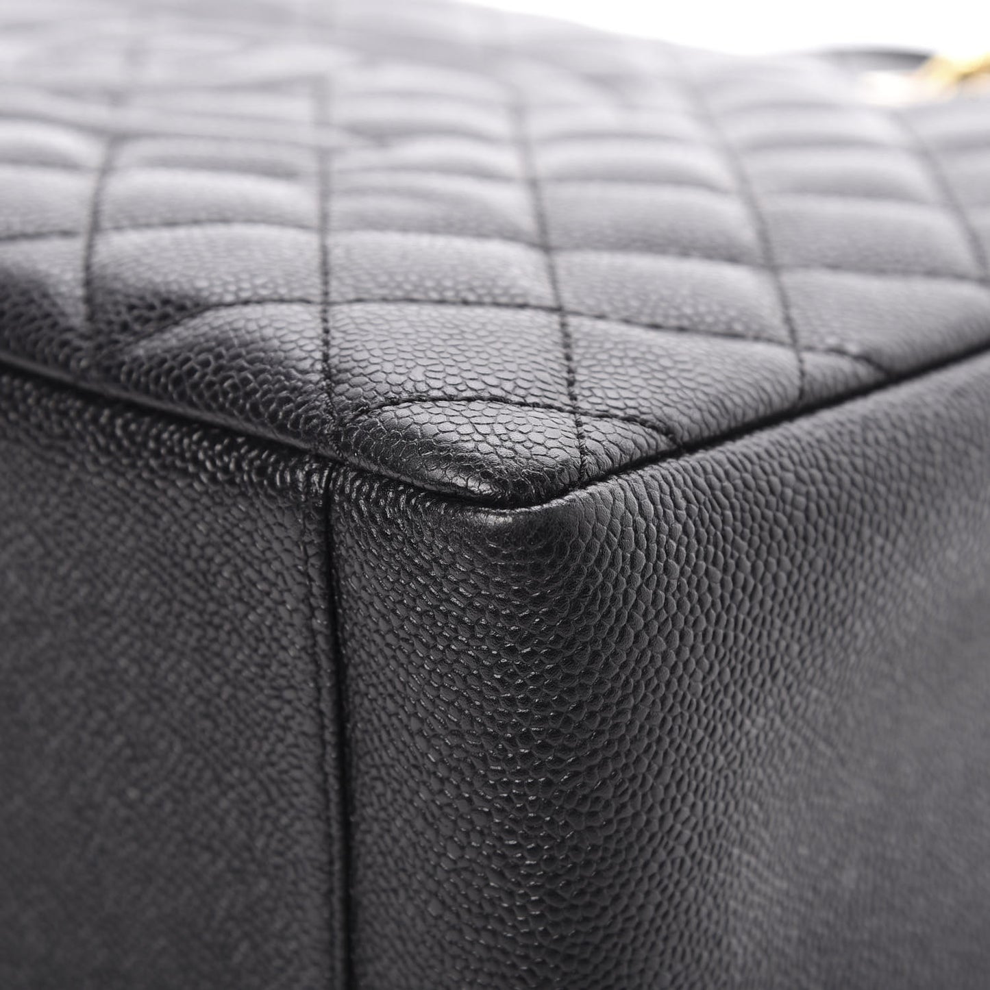 Caviar Quilted Grand Shopping Tote GST Black