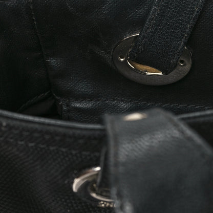 Chanel Coated Canvas Quilted Small Paris Biarritz Tote Black 12 of 12