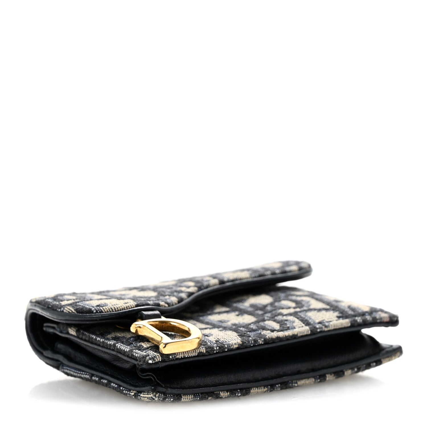 Christian Dior Oblique Saddle Card Holder Blue 4 of 13