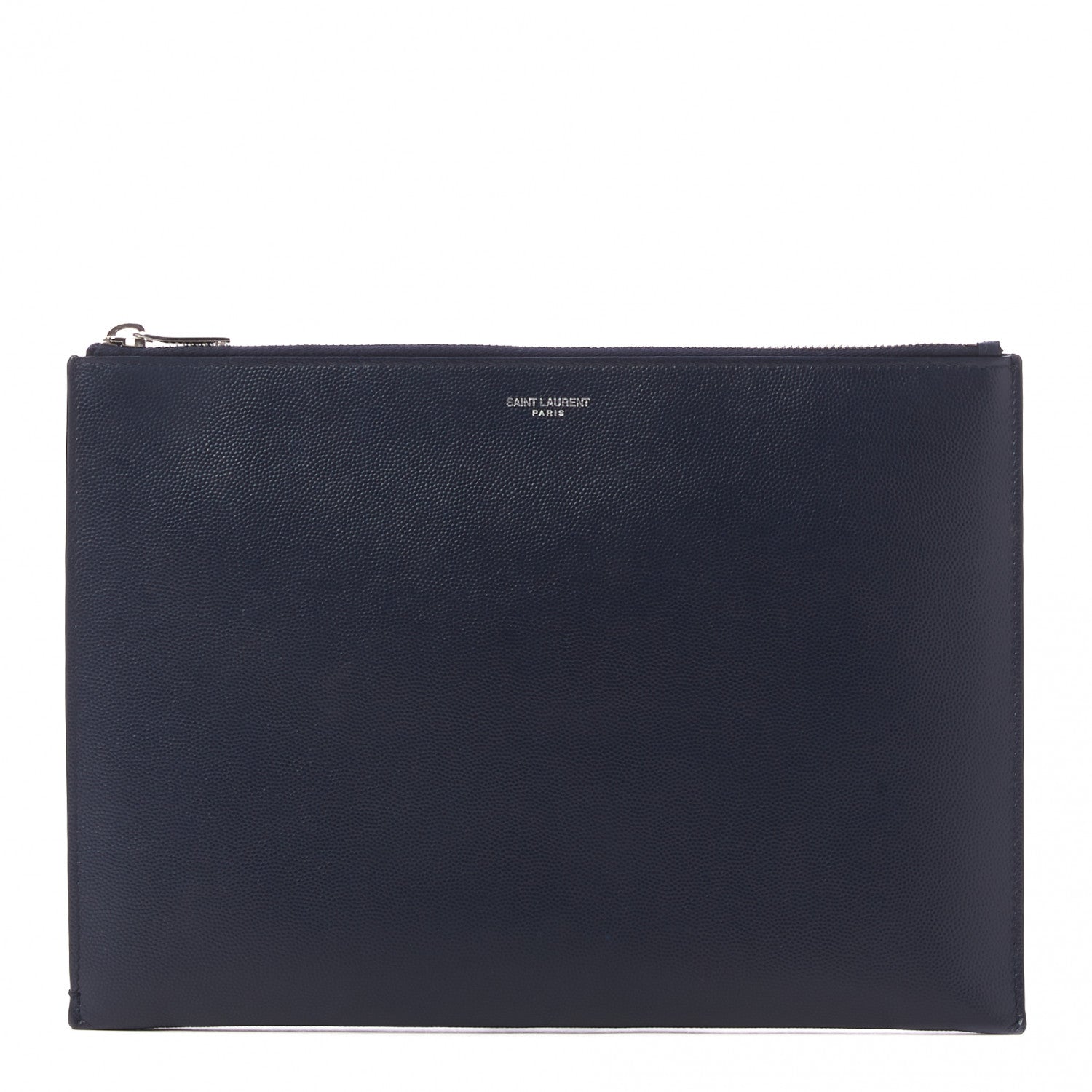 Saint Laurent Grain De Poudre Zipped Tablet Holder Marine 1 of 8