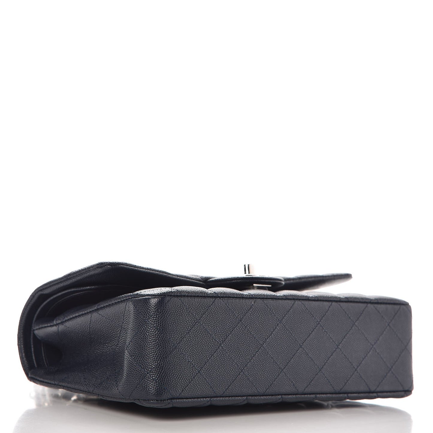 Caviar Quilted Medium Double Flap Navy