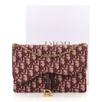 Christian Dior Oblique Saddle Chain Pouch Burgundy 14 of 14