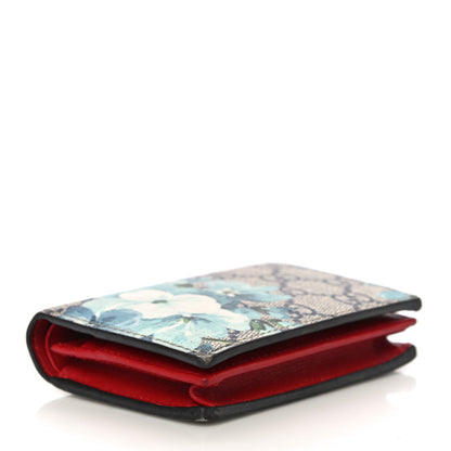 Gucci GG Supreme Monogram Blooms Card Case Beige Blue Navy Hibiscus Red 3 of 14