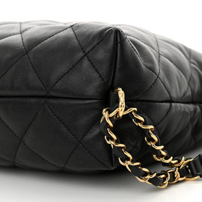 Chanel Lambskin Quilted Maxi Hobo Black 10 of 10