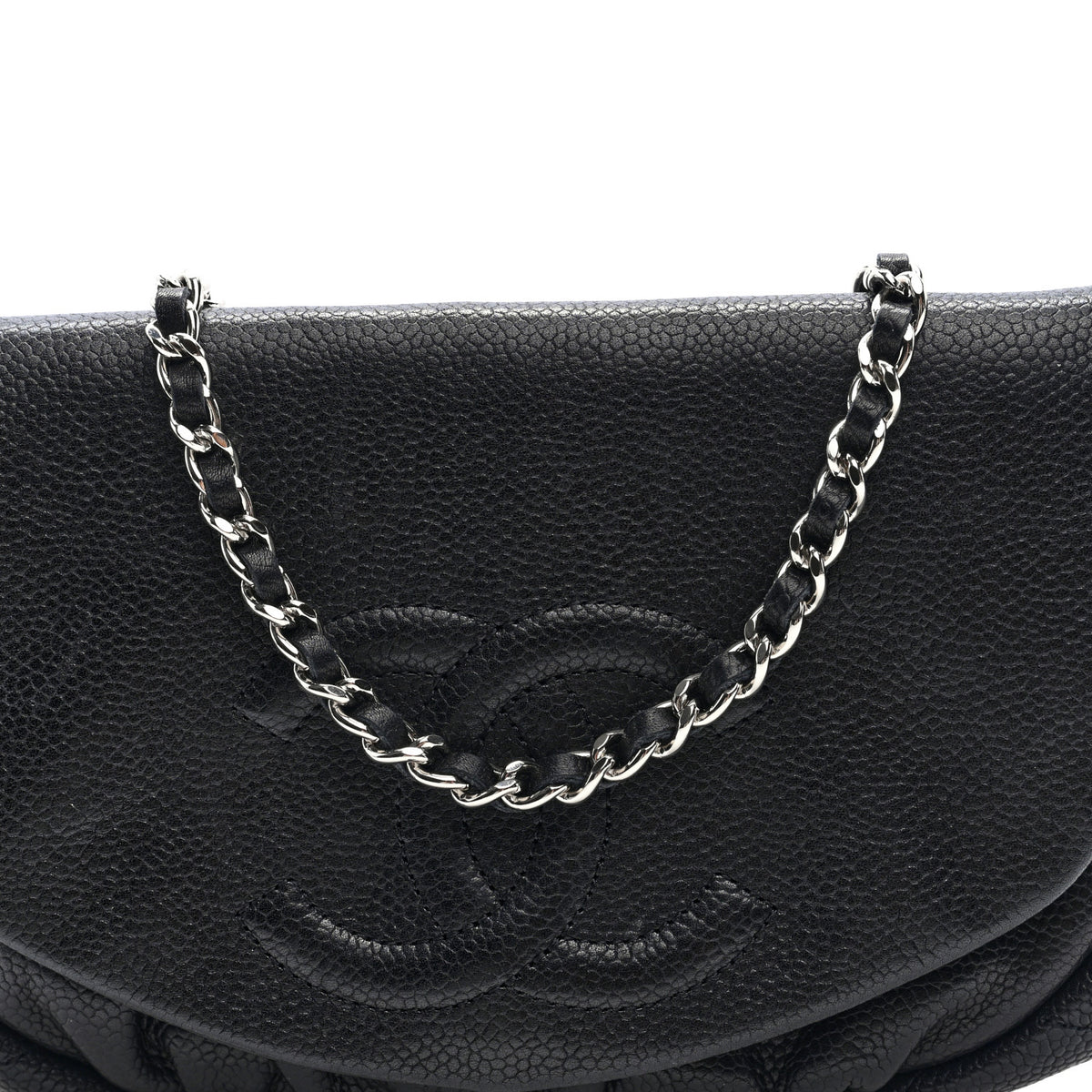 Chanel Caviar Half Moon Wallet On Chain WOC Black 7 of 9