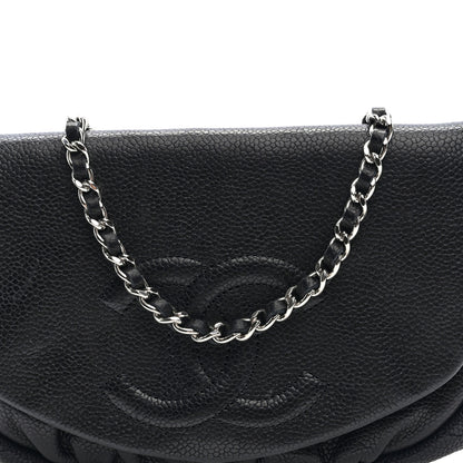 Chanel Caviar Half Moon Wallet On Chain WOC Black 7 of 9
