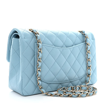 Chanel Caviar Quilted Small Double Flap Light Blue 3 of 11