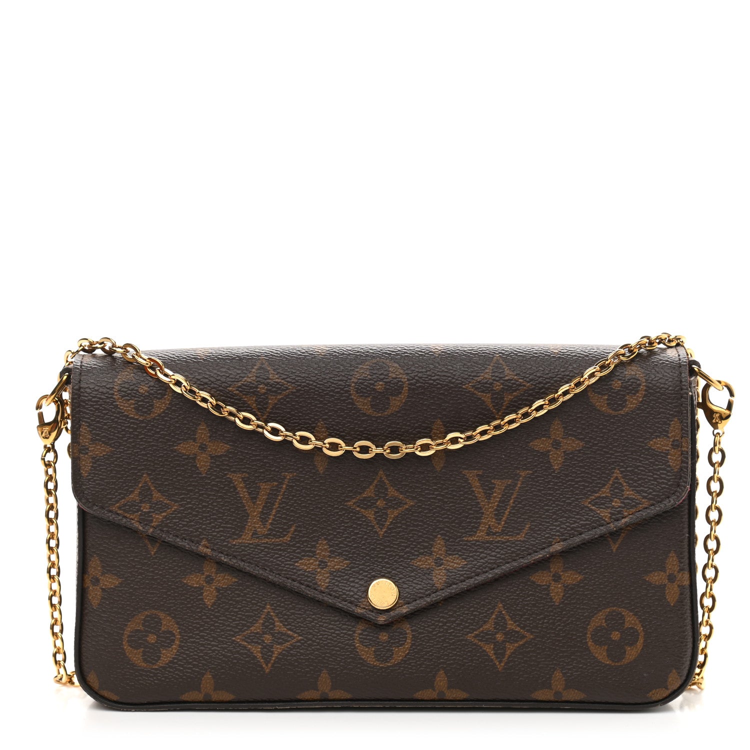 Louis Vuitton Monogram Pochette Felicie Chain Wallet Fuchsia 3 of 13