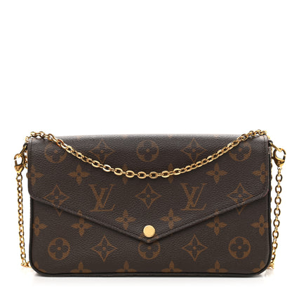 Louis Vuitton Monogram Pochette Felicie Chain Wallet Fuchsia 3 of 13