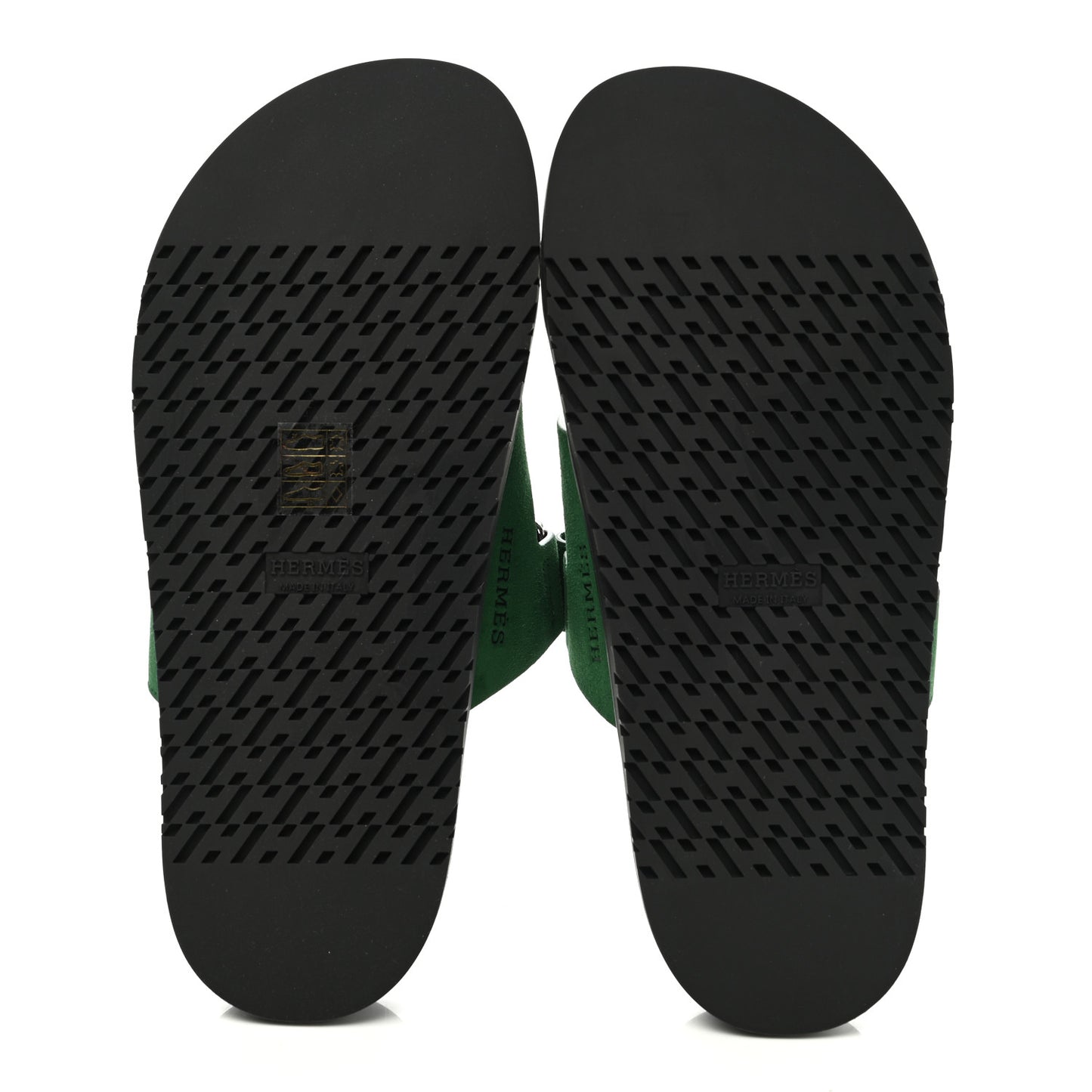 Suede Goatskin Womens Chypre Sandals 38.5 Vert Electrique