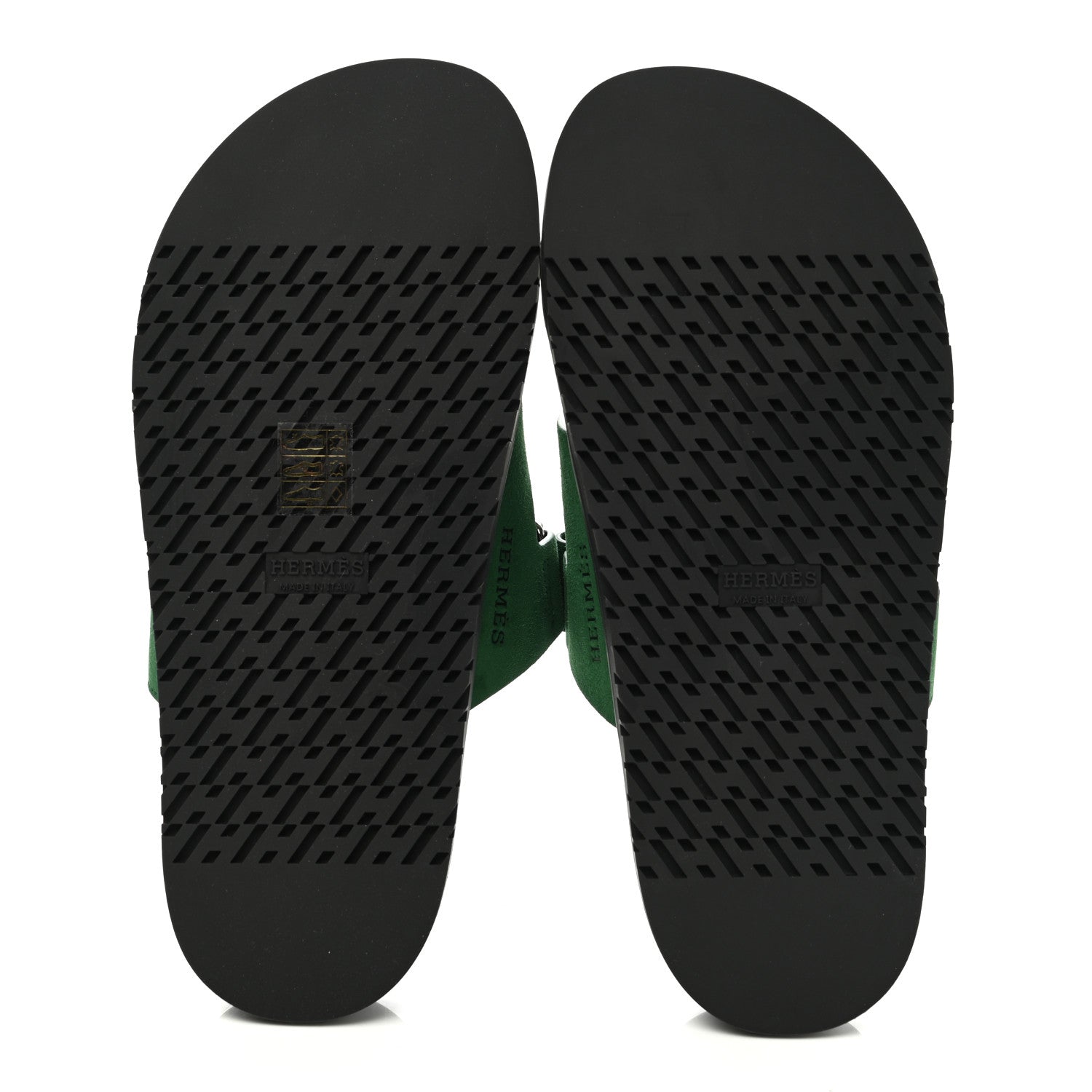 Hermes Suede Goatskin Womens Chypre Sandals 38.5 Vert Electrique 5 of 9