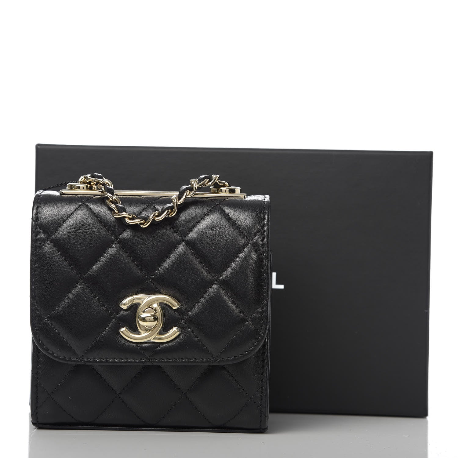 Chanel Lambskin Quilted Mini Trendy CC Chain Wallet Black 11 of 11