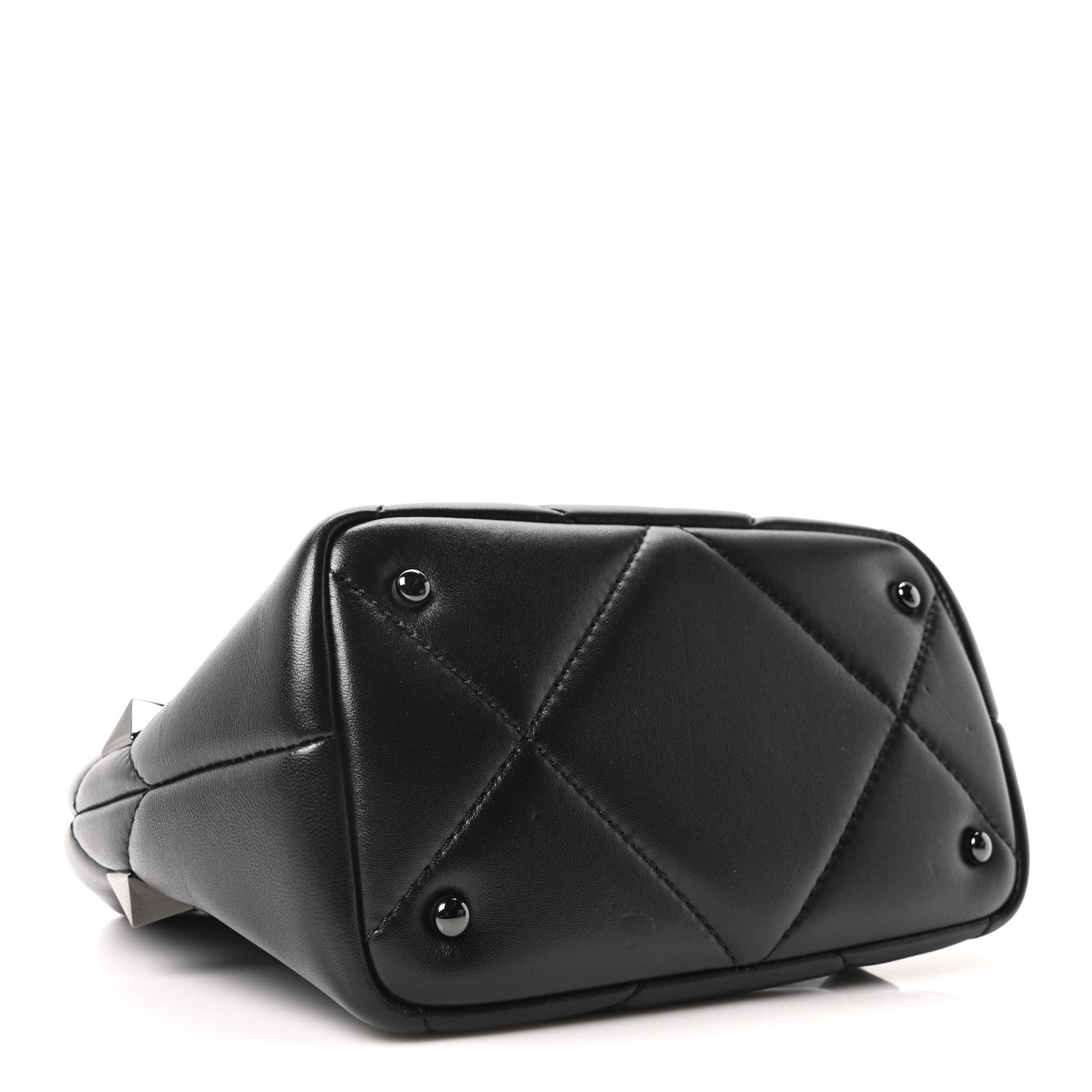 Nappa Monochrome Small Roman Stud The Handle Bag Black