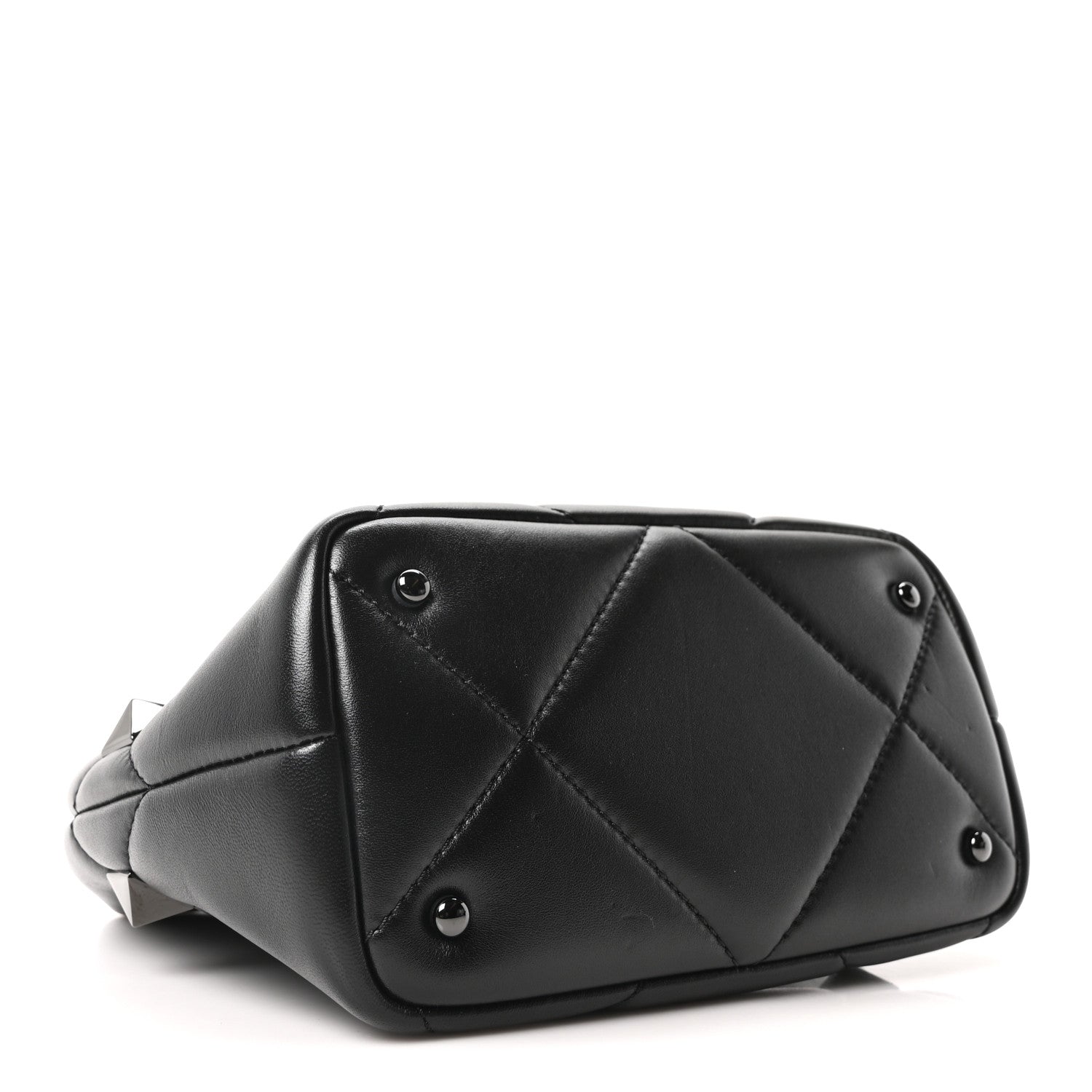 Valentino Garavani Nappa Monochrome Small Roman Stud The Handle Bag Black 4 of 9