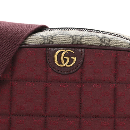 Gucci Monogram GG Mignon Textured Dollar Calfskin GG Supreme Monogram Quilted Small Crossbody Bag  Burgundy Beige Ebony 8 of 11