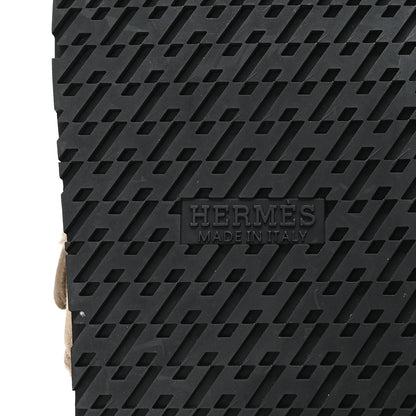 Hermes Suede Goatskin Woolskin Mens Chypre Sandals 42 Etoupe 7 of 9