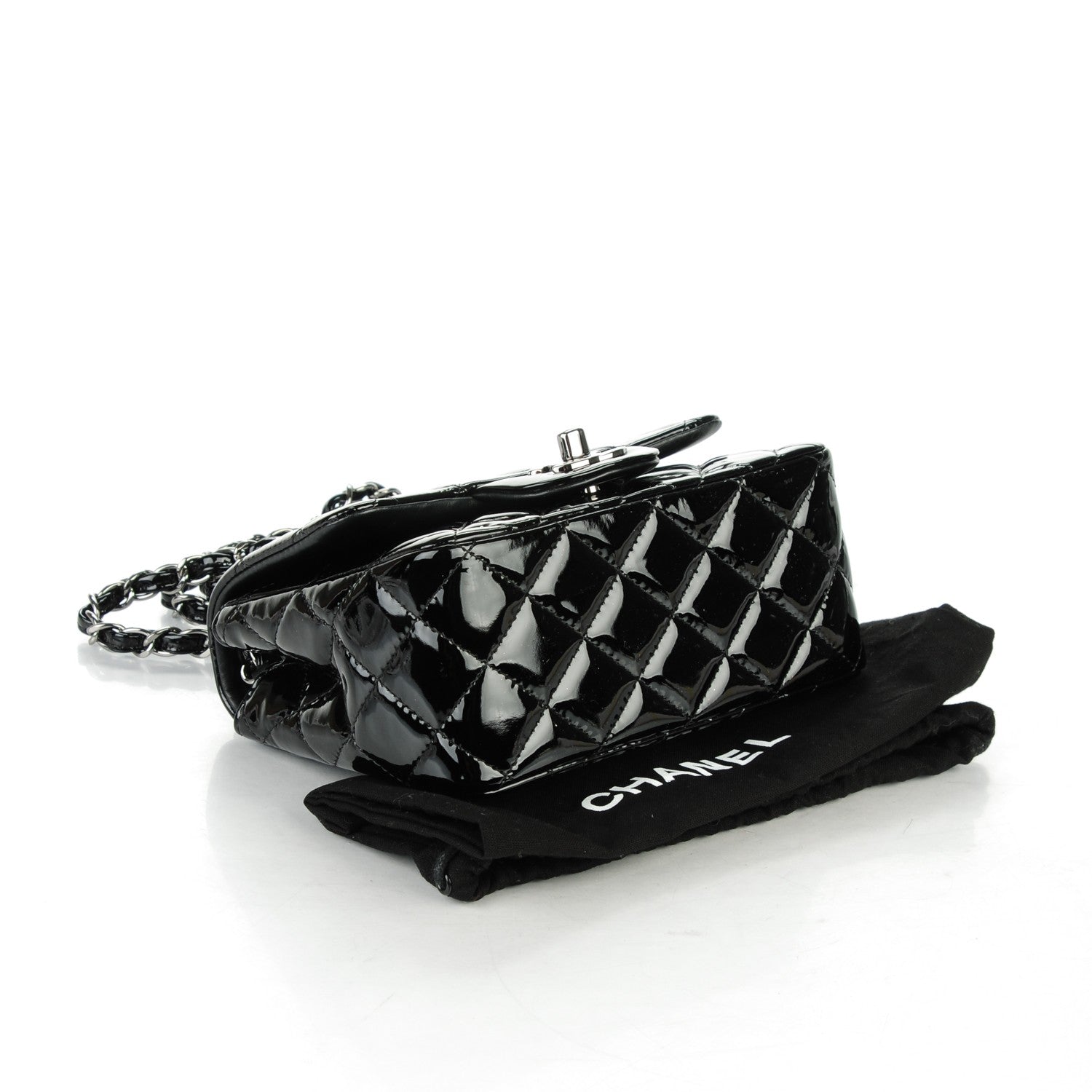Chanel Patent Calfskin Quilted Mini Square Flap Black 4 of 7