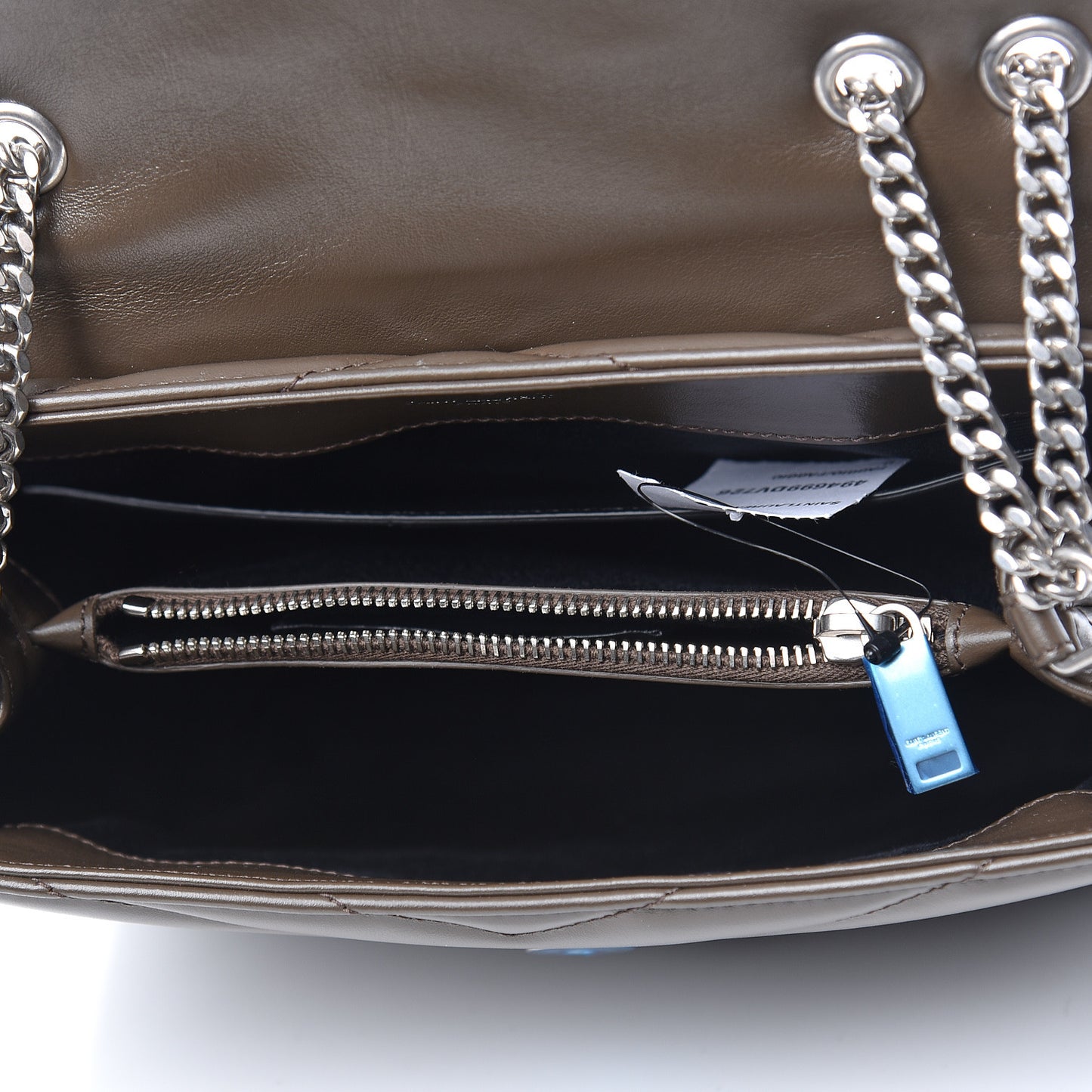 Calfskin Y Quilted Monogram Small Loulou Chain Satchel Faggio