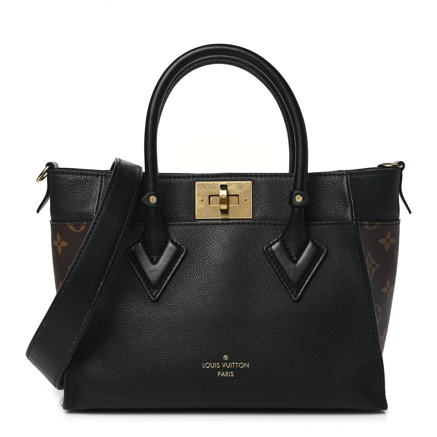 Louis Vuitton Calfskin Monogram On My Side PM Black 1 of 10