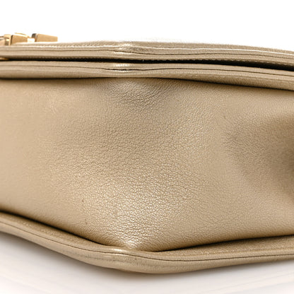 Chanel Metallic Lambskin Medium Golden CC Boy Flap Dark Gold 9 of 10