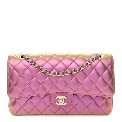 Chanel Iridescent Lambskin Quilted Medium Double Flap Purple 1 of 11