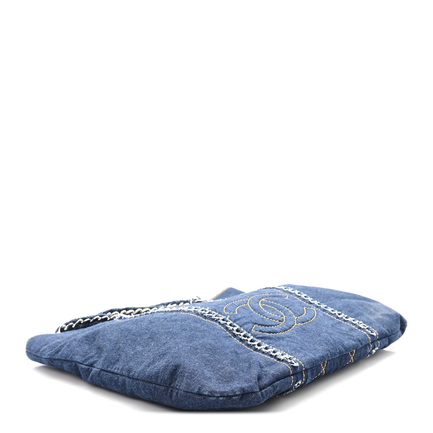 Chanel Denim Quilted Luxe Ligne Tote Blue 4 of 12