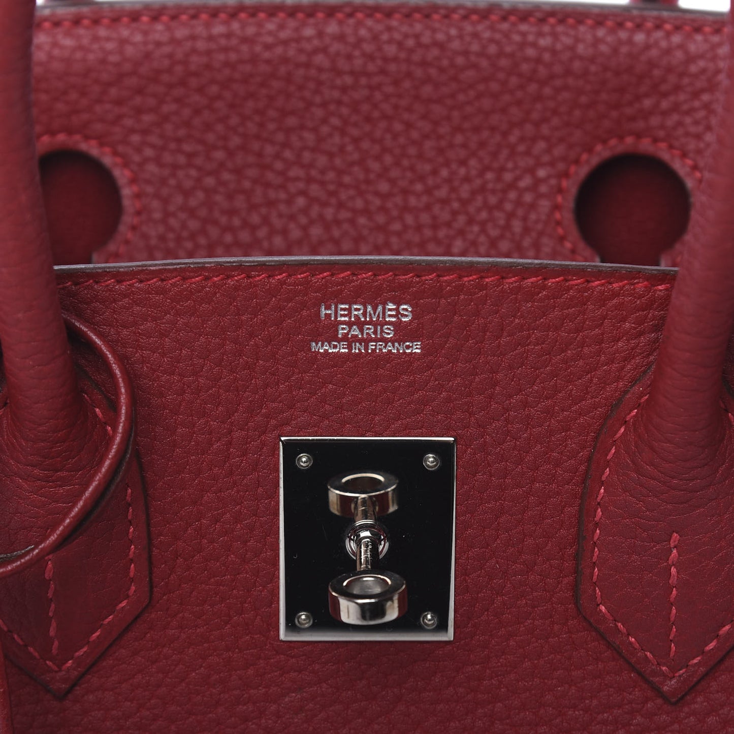 Taurillon Clemence Birkin 30 Rouge Vif