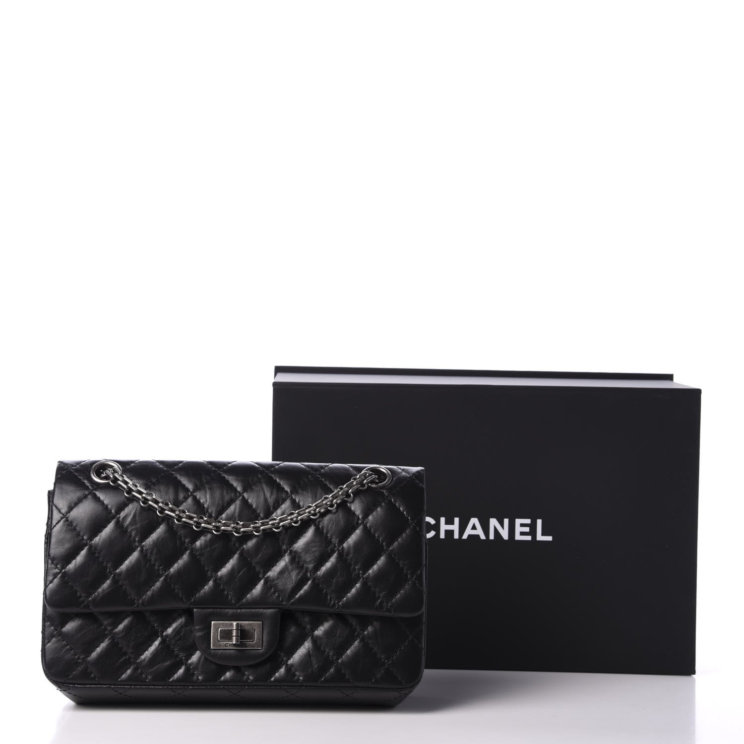 Chanel Aged Calfskin Quilted 2.55 Reissue 225 Flap Black 11 of 11