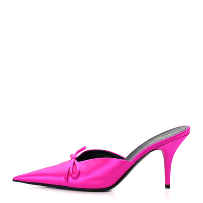Balenciaga Satin Pointed Toe Knife Mules 37 Rose Fuchsia 1 of 10