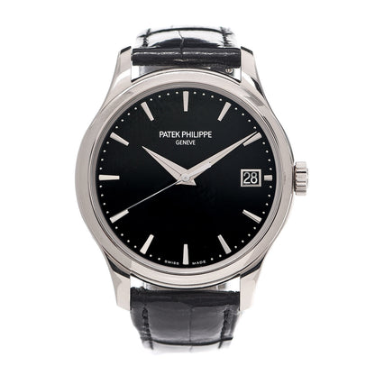 Patek Philippe 18K White Gold Alligator 39mm Calatrava Automatic Watch Black 5227G 1 of 5