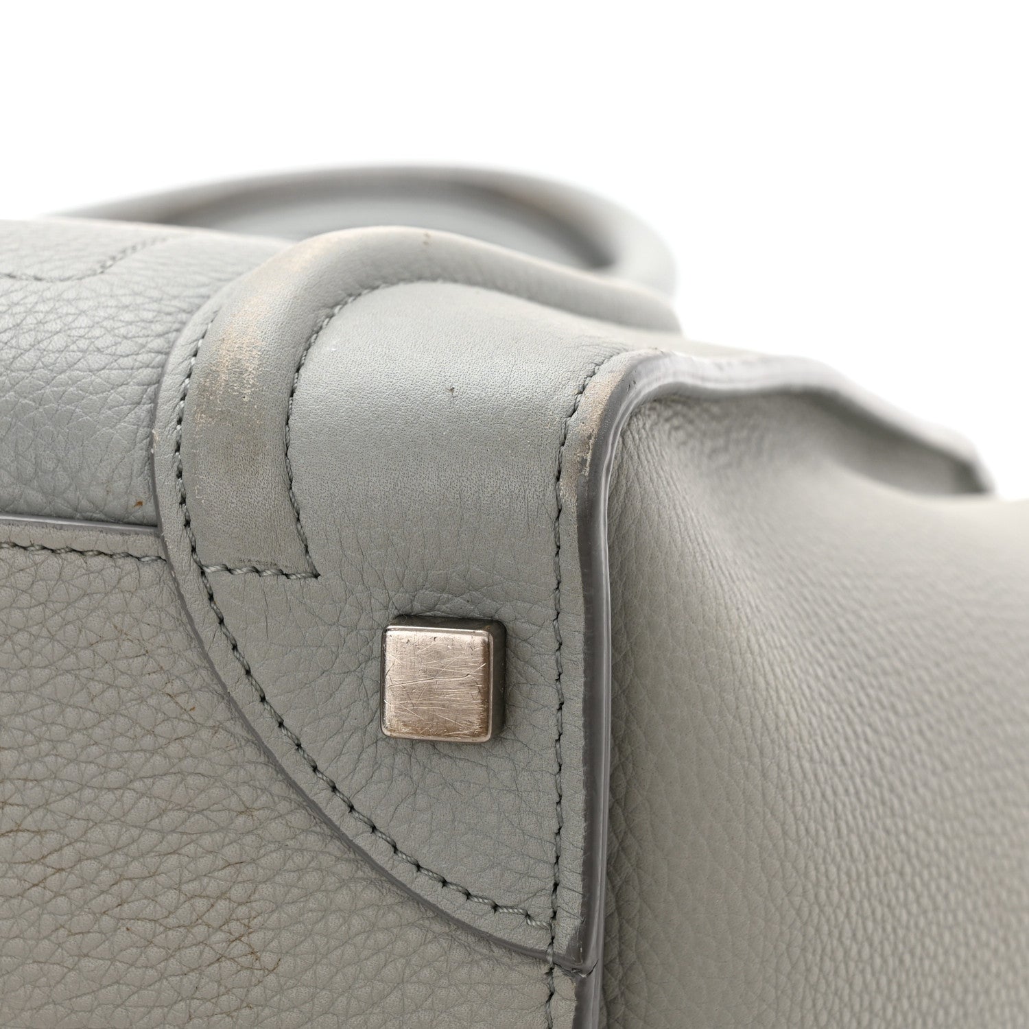 Celine Drummed Calfskin Micro Luggage Sky 13 of 16