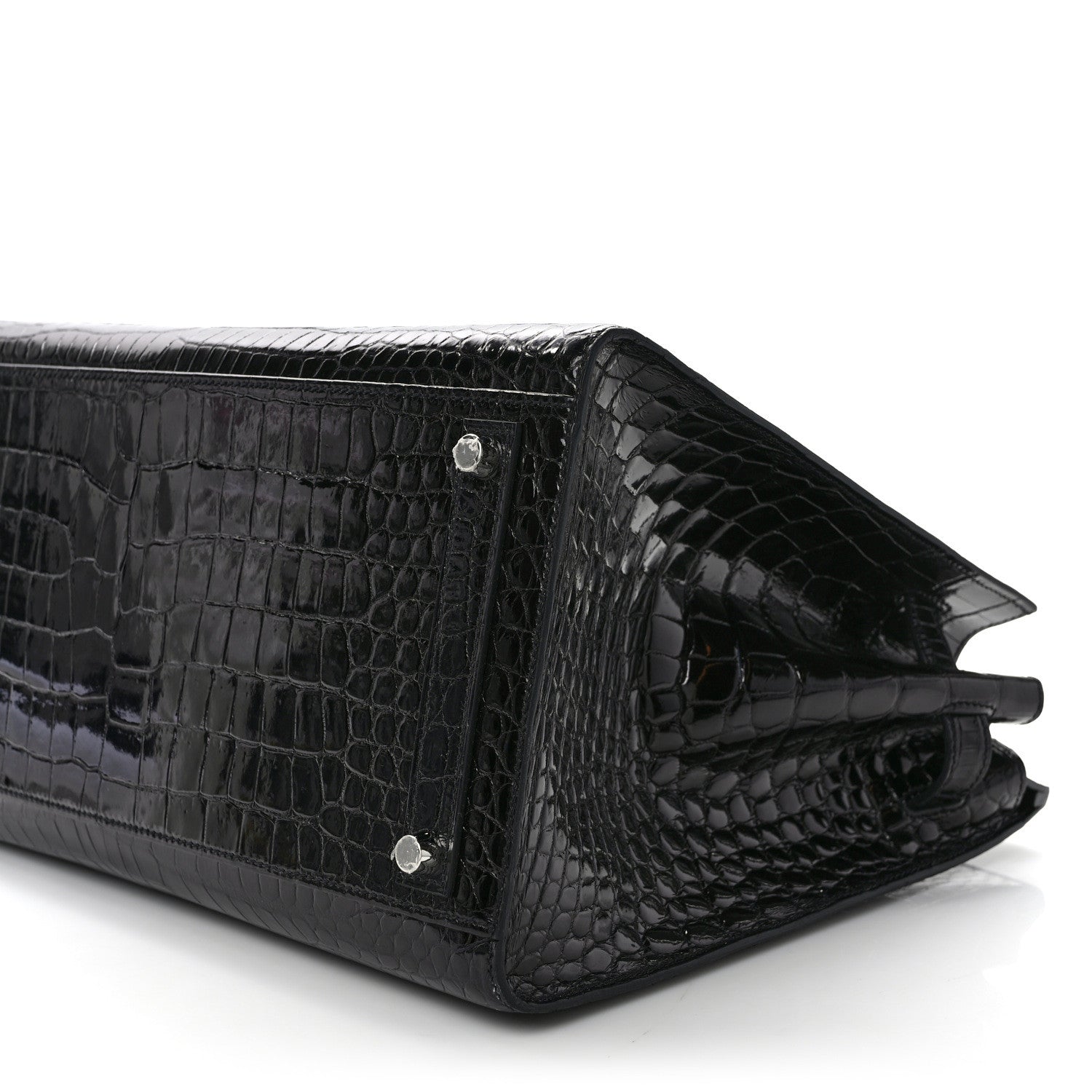 Hermes Shiny Porosus Crocodile Birkin Sellier 35 Black 10 of 16