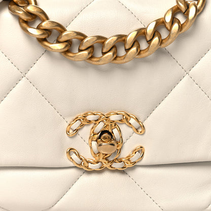 Chanel Lambskin Quilted Medium Chanel 19 Flap White 8 of 12