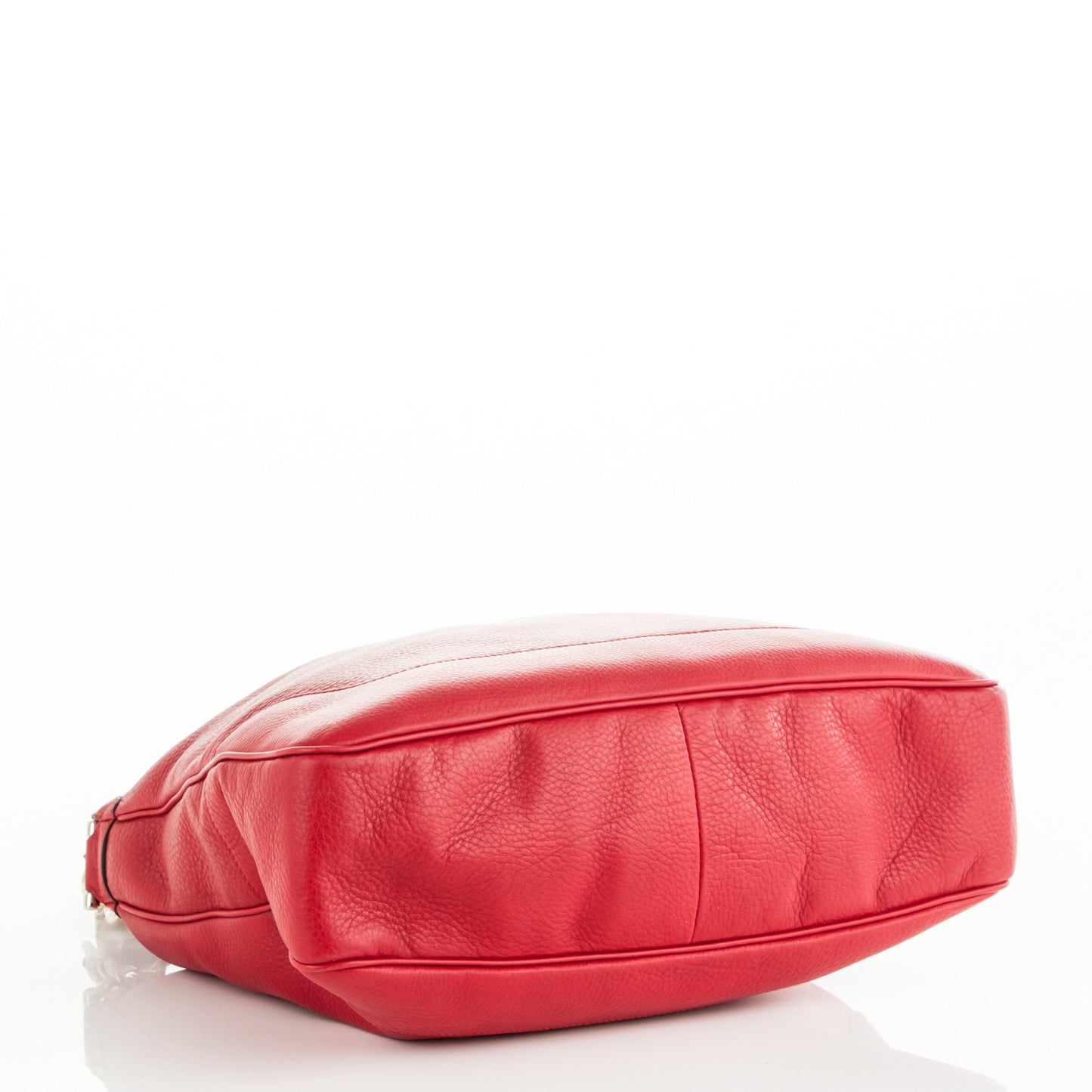 Pebbled Calfskin Medium Diana Bamboo Shoulder Bag Red