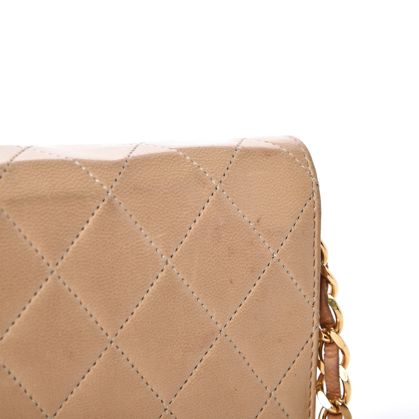 Lambskin Quilted Mini Flap Beige