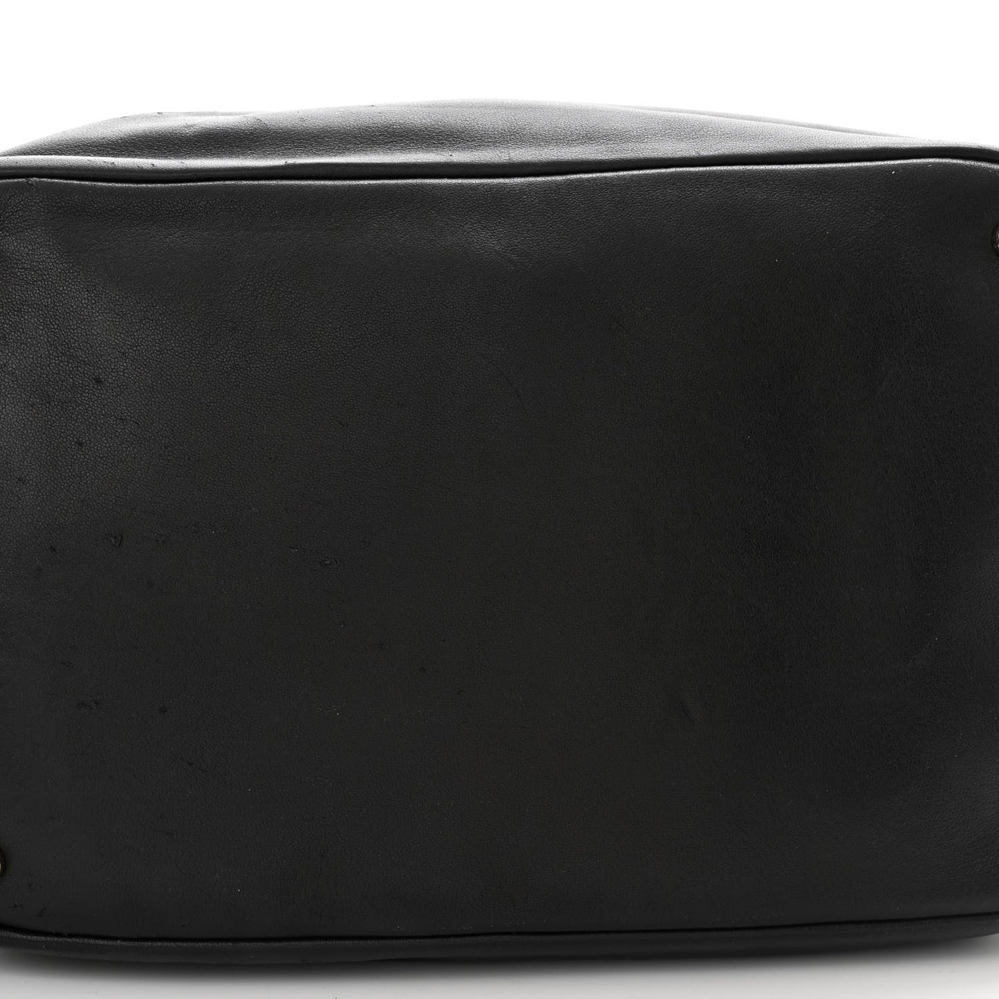 Calfskin Contrast Stitch Surpique Bucket Bag Black