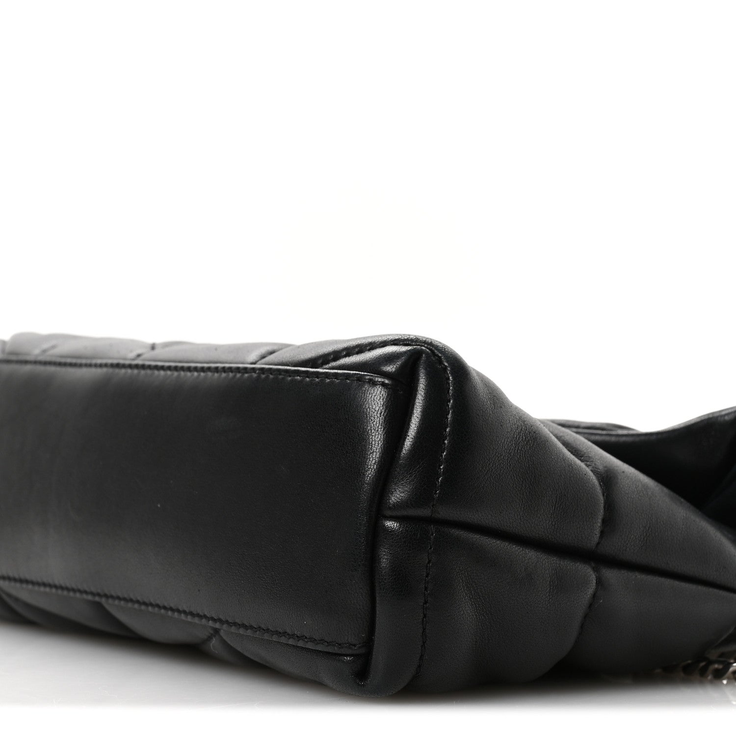 Saint Laurent Lambskin Quilted Toy Loulou Puffer Monogram Chain Satchel Black 10 of 11
