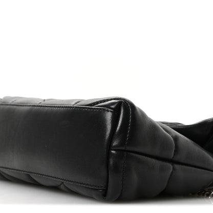 Saint Laurent Lambskin Quilted Toy Loulou Puffer Monogram Chain Satchel Black 10 of 11