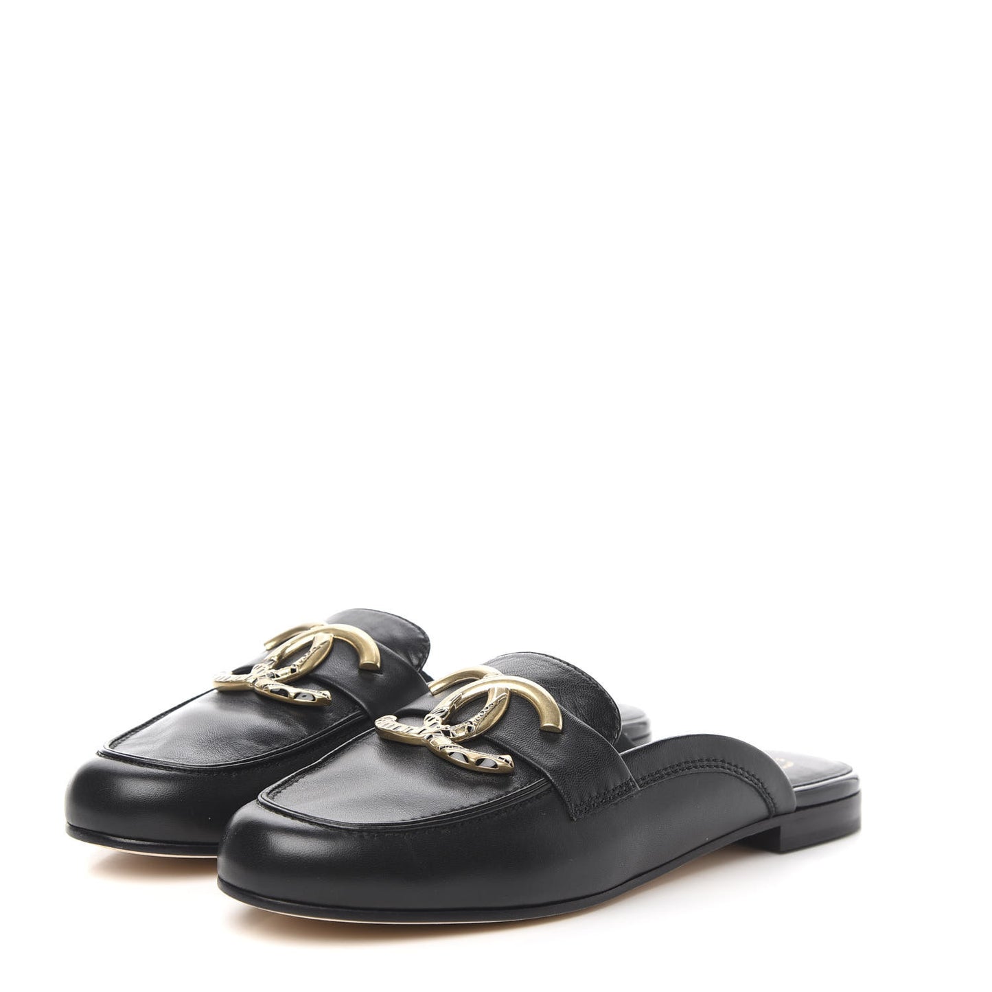 Lambskin CC Mules 40 Black