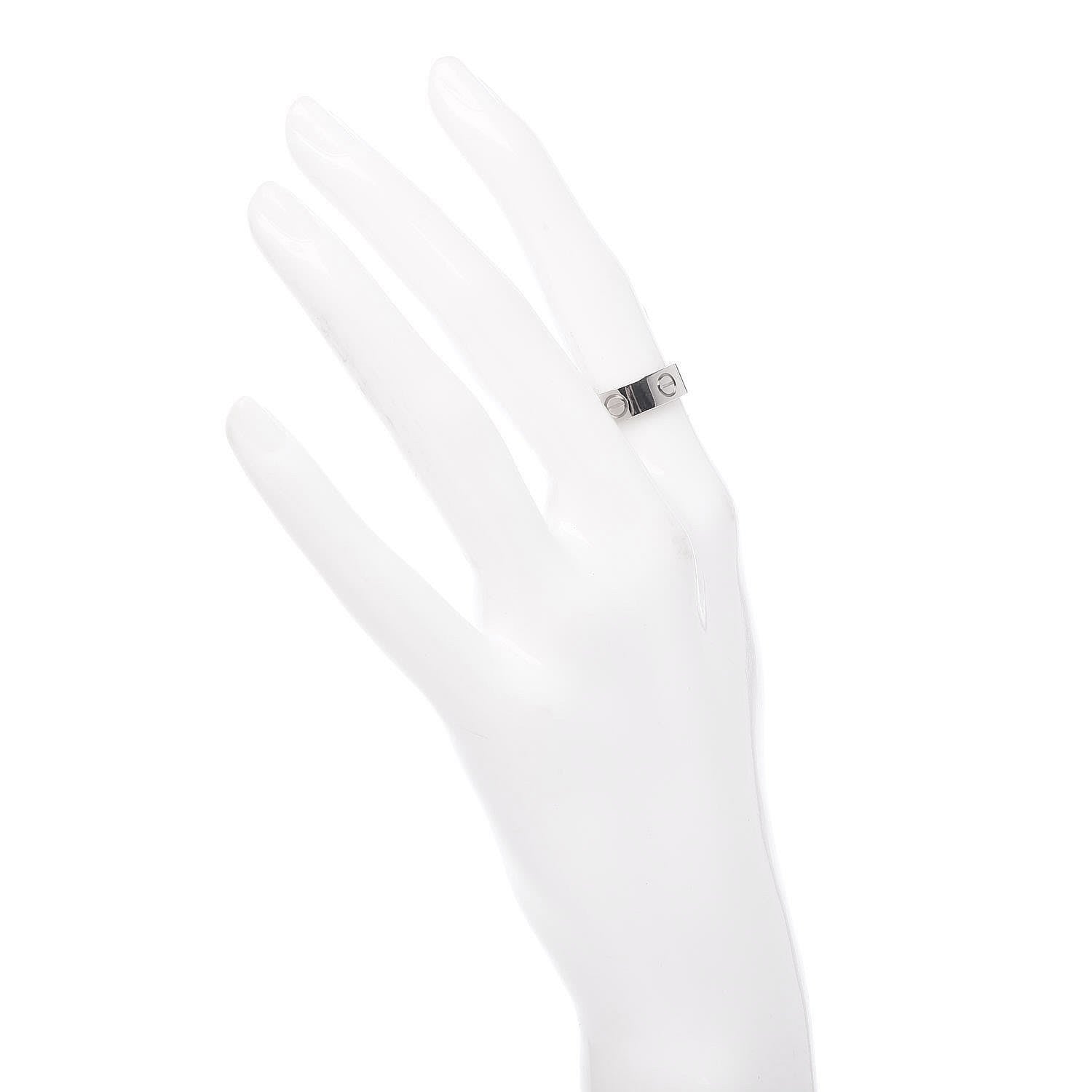 Cartier 18K White Gold 5.5mm LOVE Ring 49 4.75 2 of 4