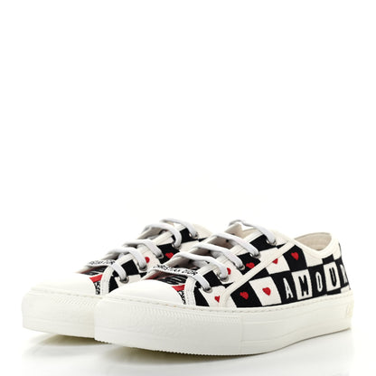 Christian Dior Canvas Dioramour Walk'N'Dior Low Top Sneakers 40 White Black Red 3 of 11