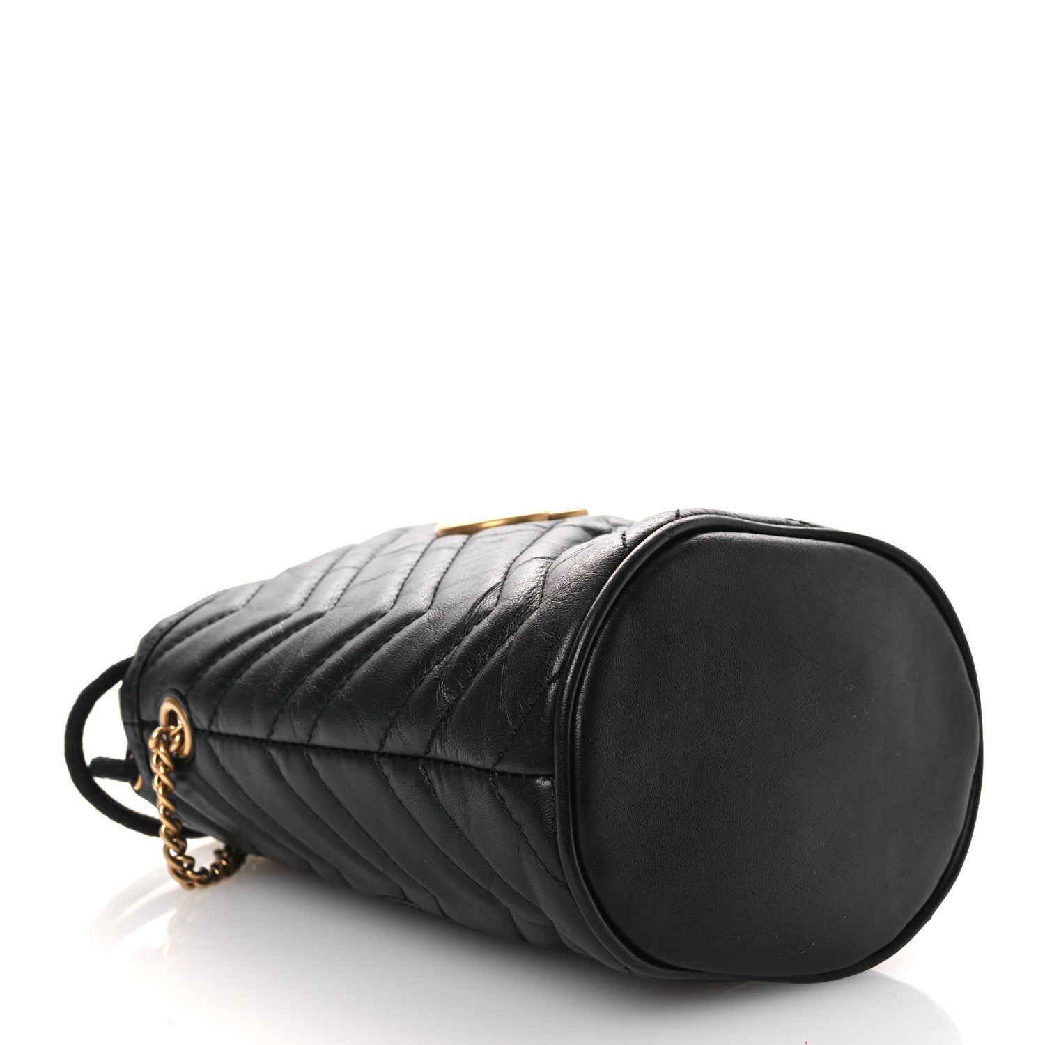 Gucci Calfskin Matelasse Mini GG Marmont 2.0 Bucket Bag Black 4 of 11