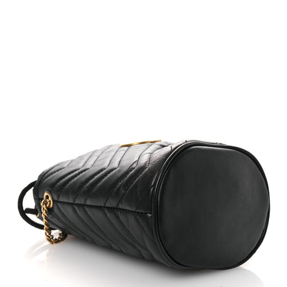 Gucci Calfskin Matelasse Mini GG Marmont 2.0 Bucket Bag Black 4 of 11