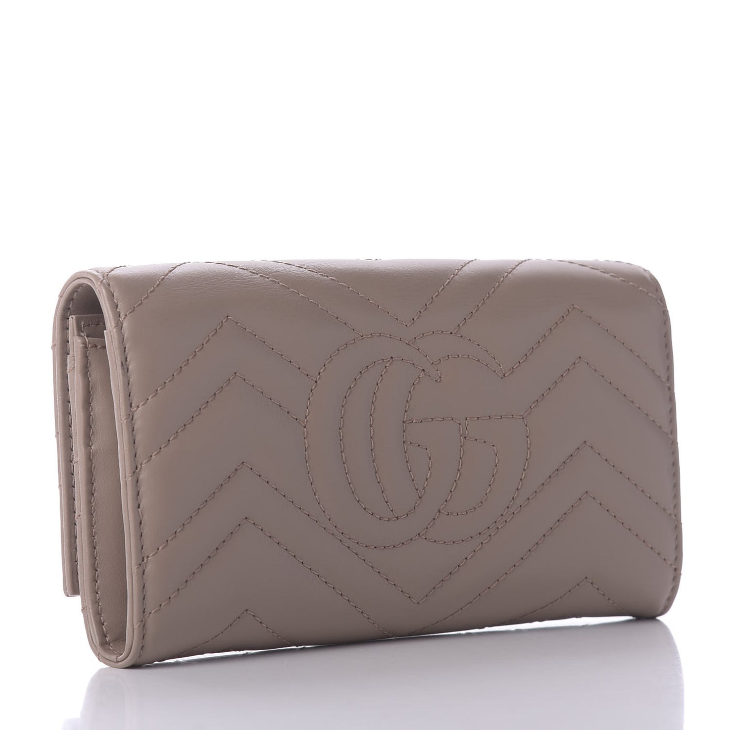 Calfskin Matelasse GG Marmont Continental Wallet Porcelain Rose