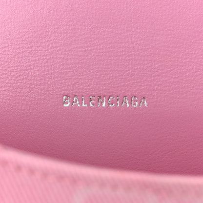 Balenciaga Washed Denim BB Monogram Hourglass Top Handle Bag XS Pink 6 of 13