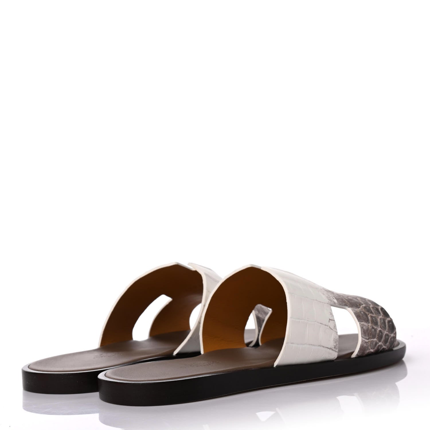Hermes Matte Niloticus Crocodile Himalaya Izmir Sandals 39 White