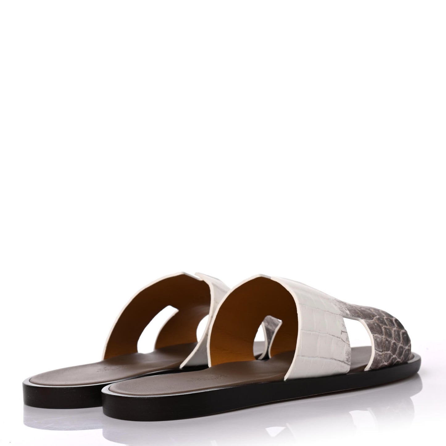 Matte Niloticus Crocodile Himalaya Izmir Sandals 39 White