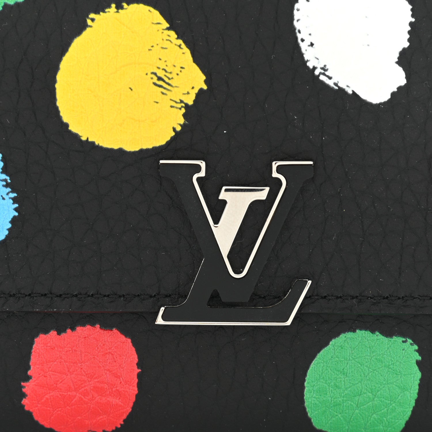 Louis Vuitton LV X YK Taurillon Dots Capucines Compact Wallet Black 8 of 10