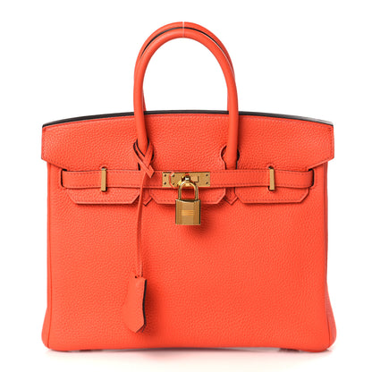 Hermes Togo Birkin 25 Orange Poppy 1 of 9