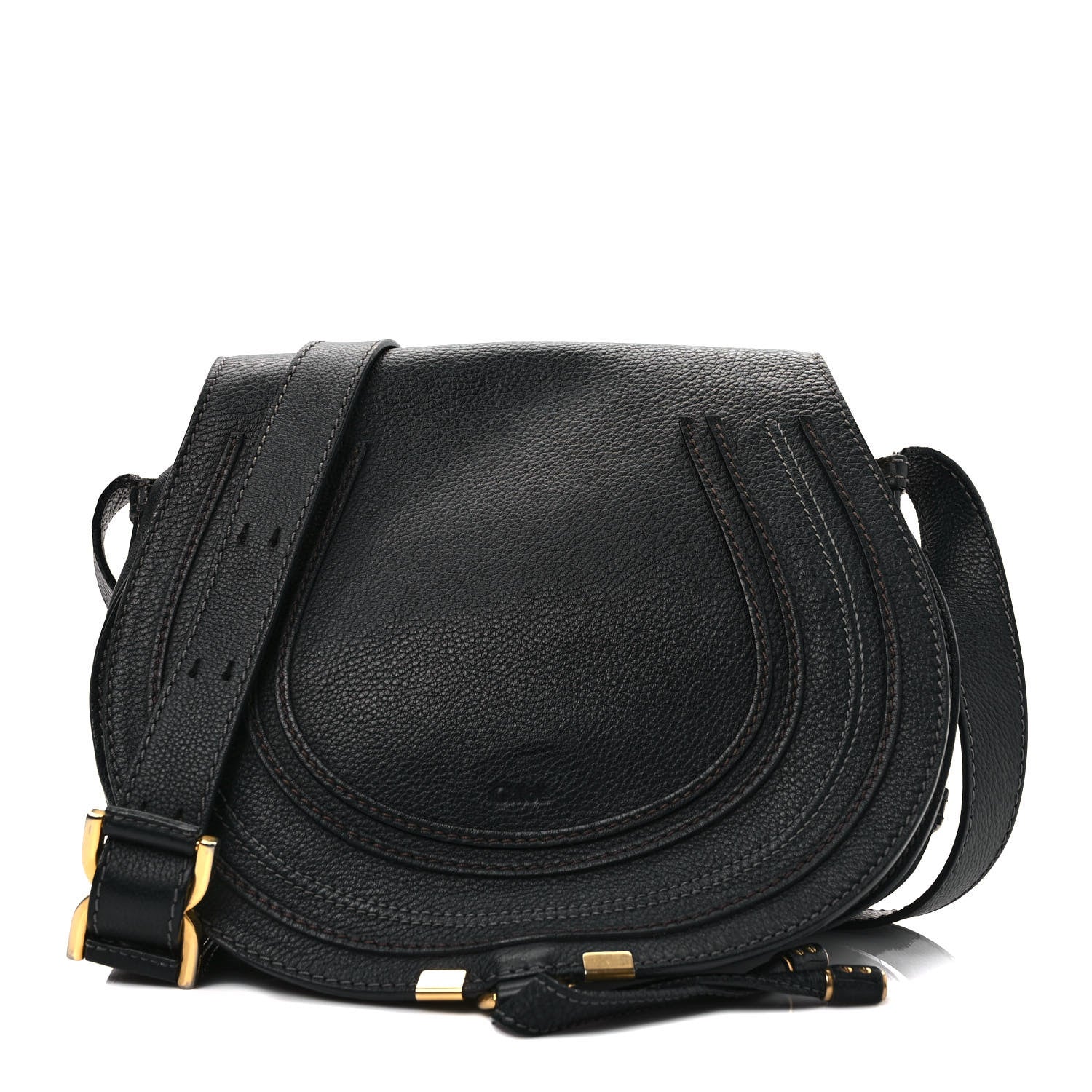 Chloe Calfskin Medium Marcie Round Crossbody Bag Black 1 of 11
